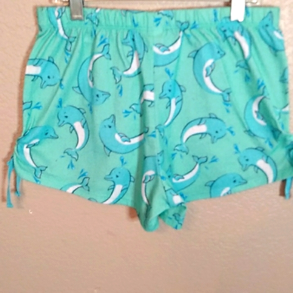 Justice 🐬  Girls P.J. Blue Dolphin Shorts (12) - Picture 2 of 9